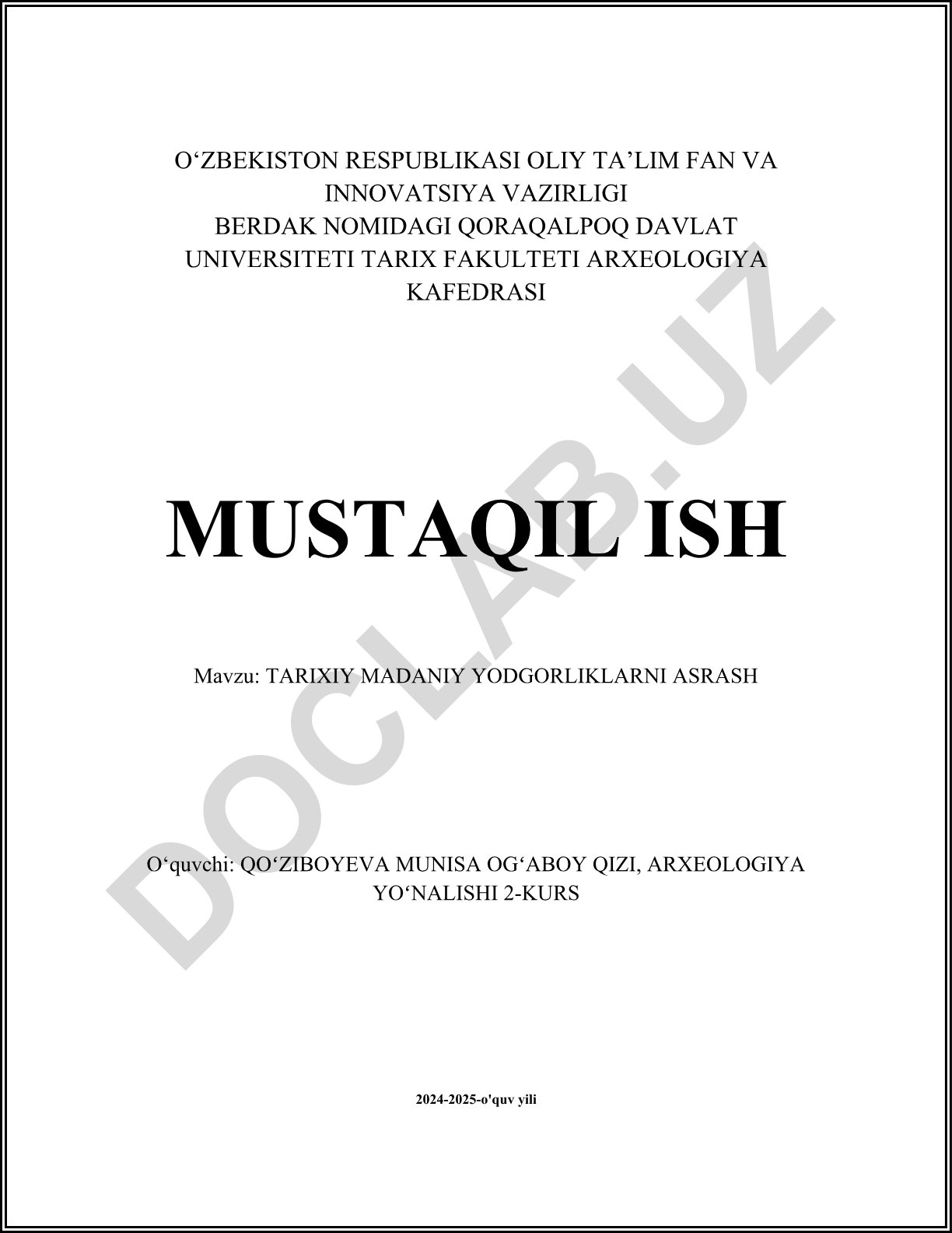 Tarixiy madaniy yodgorliklarni asrash