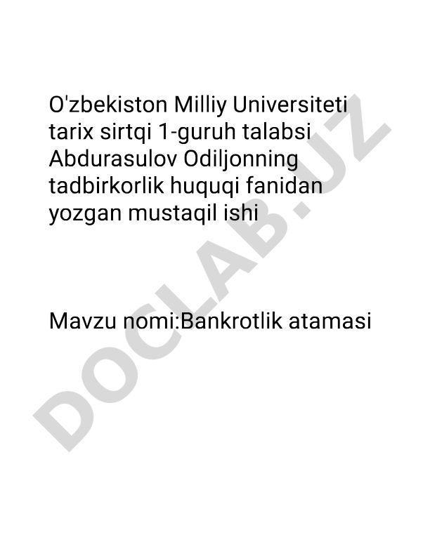 Bankrotlik atamasi
