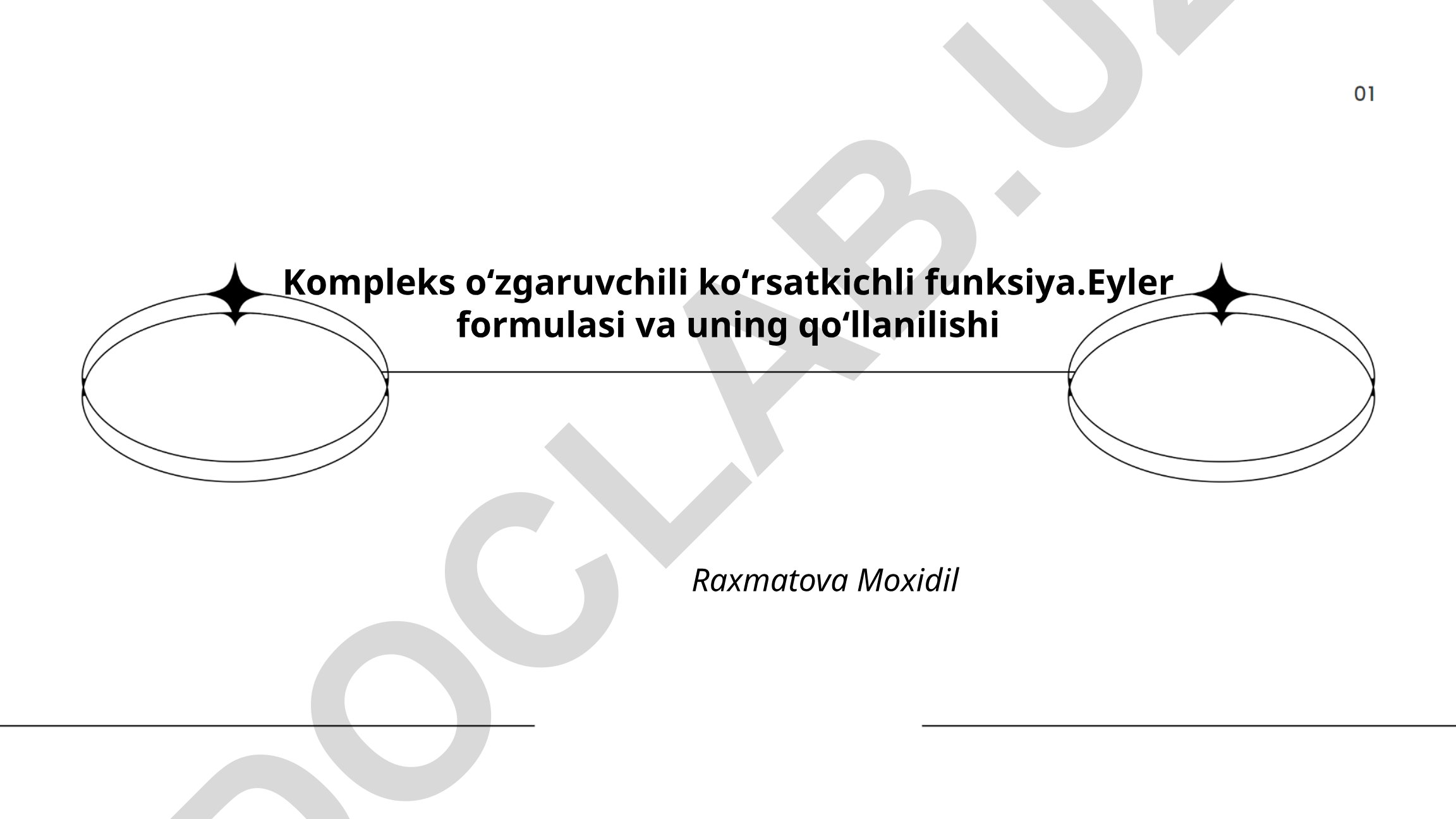 Kompleks oʻzgaruvchili koʻrsatkichli funksiya va Eyler formulasi