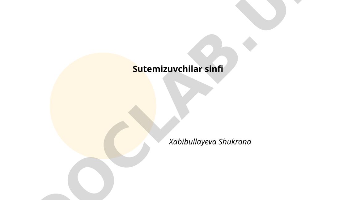 Sutemizuvchilar sinfining umumiy belgilari va anatomik tuzilishi