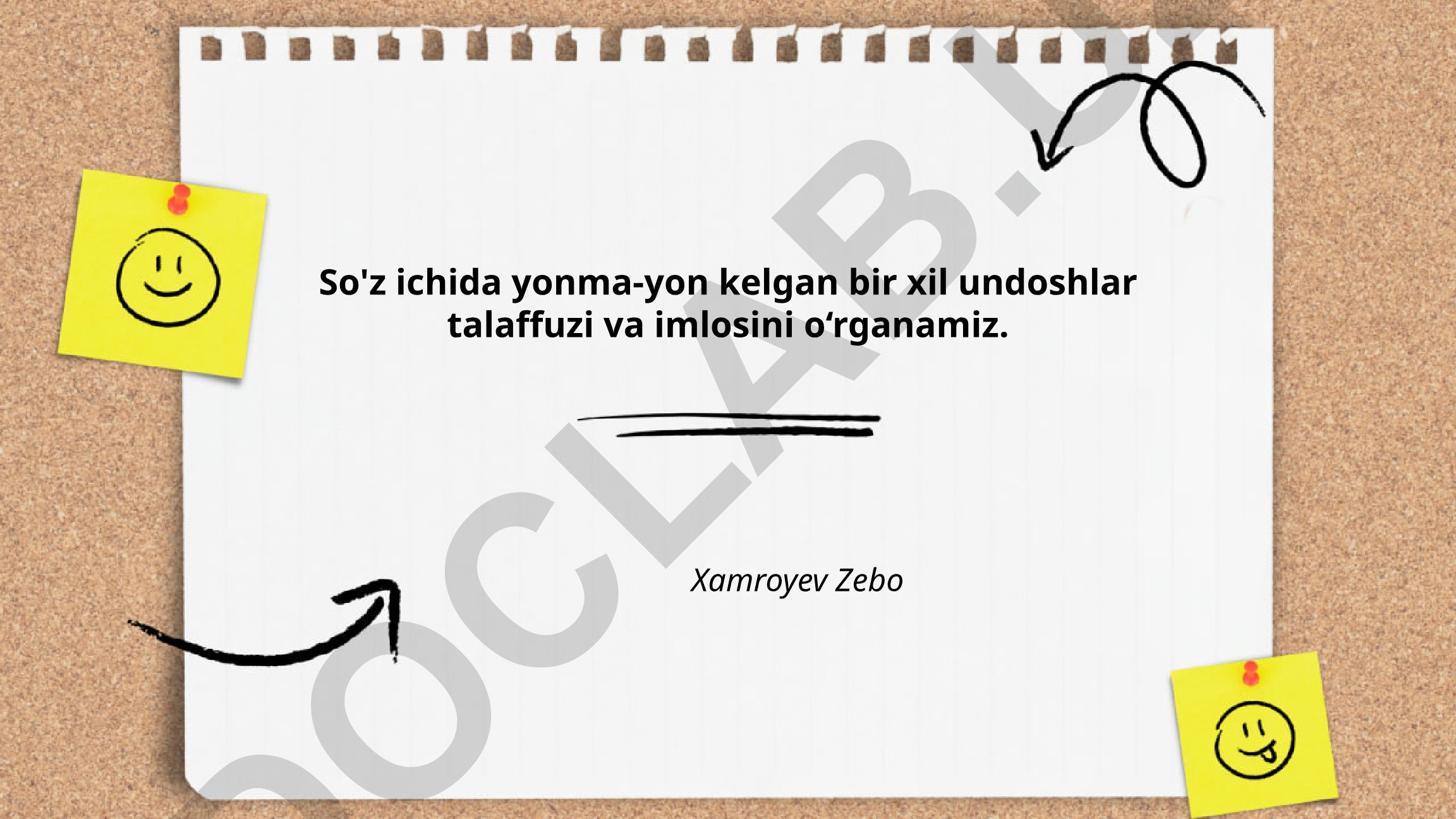 So'z ichida yonma-yon kelgan bir xil undoshlar talaffuzi va imlosini o'rganish