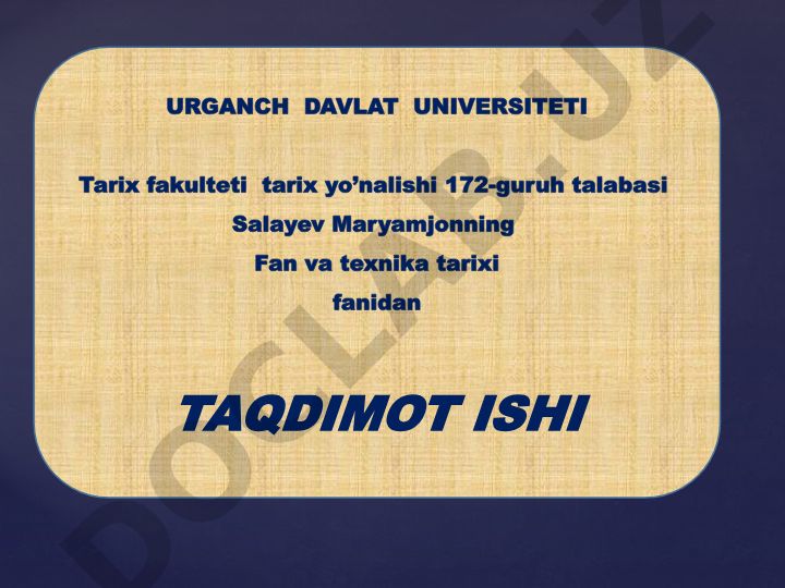 Fan va texnika tarixi