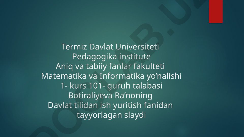 O'zbekiston Respublikasida hujjatchilikning takomillashuvi