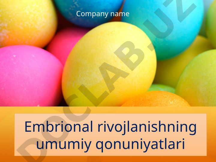 Embrional rivojlanishning umumiy qonuniyatlari