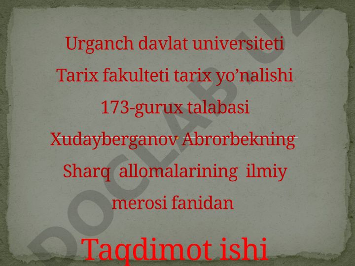 Abu Nasr Forobiy o`rta asrning buyuk qomusiy olimi