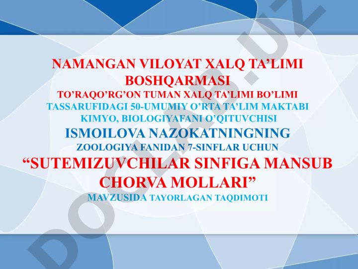 Sutemizuvchilar sinfiga mansub chorva mollari