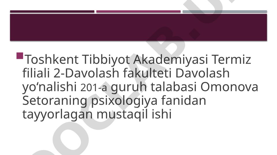 Tibbiyot xodimlarida emotsional holatlarning o’ziga xosligi: stress va uning bosqichlari, bartaraf etish yo'llari