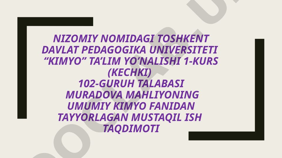 Kimyoviy muvozanat va uning siljishiga ta'sir etuvchi omillar