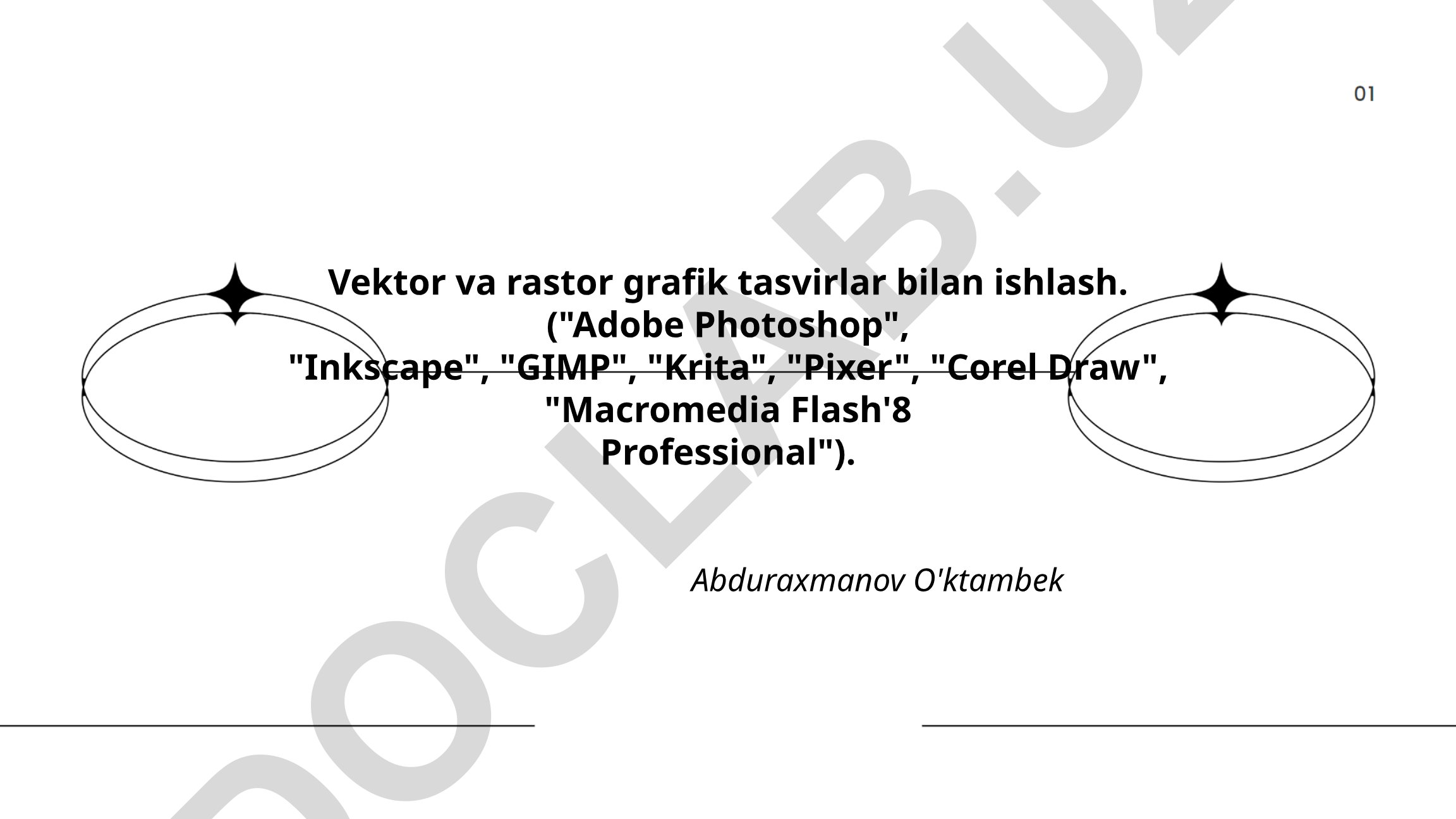 Vektor va rastor grafik tasvirlar bilan ishlash