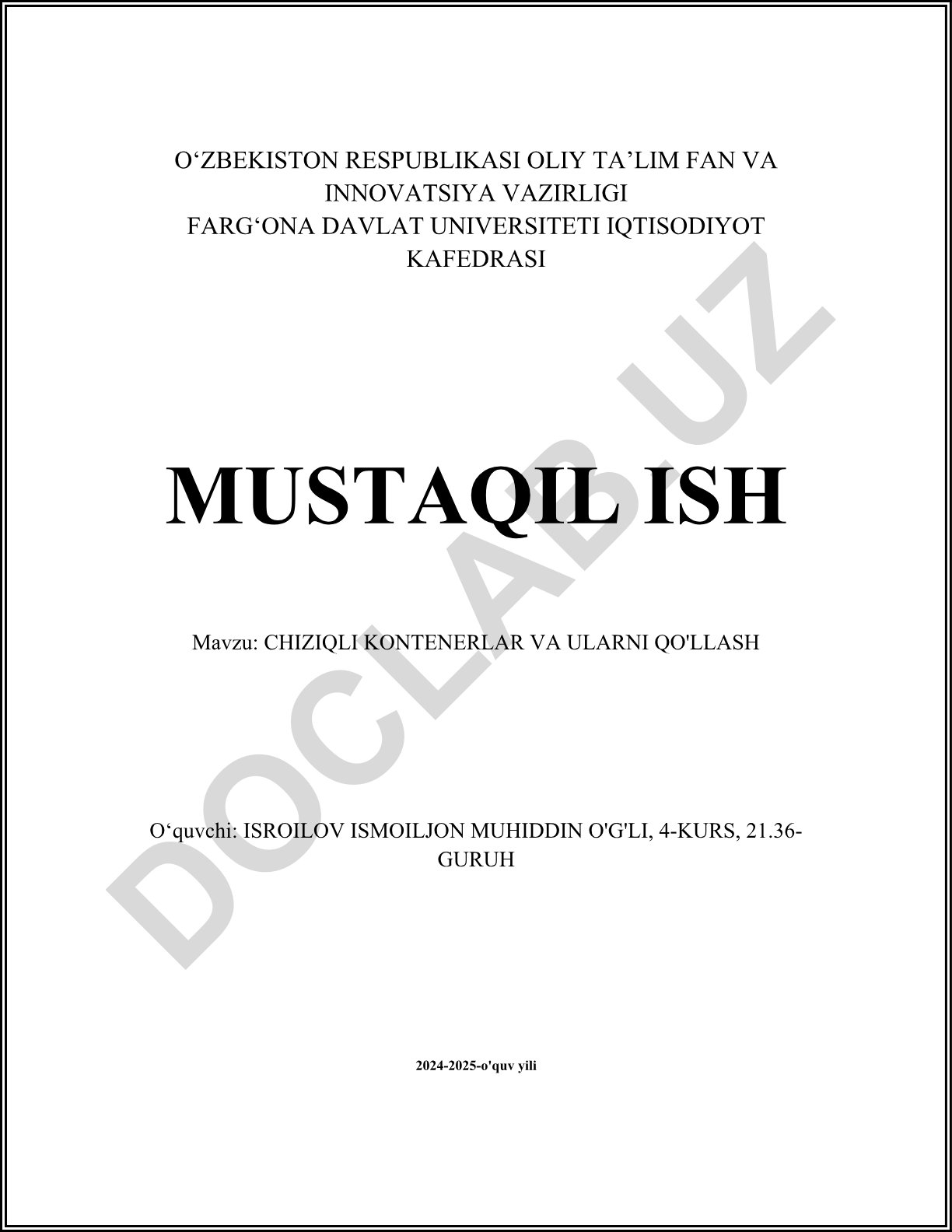 Chiziqli konteynerlar va ularni qo'llash