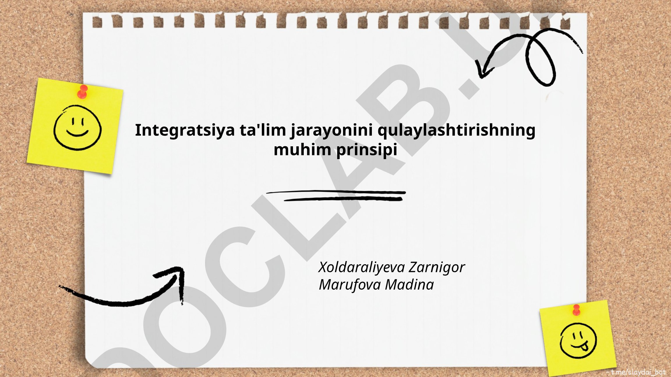 Integratsiya ta'lim jarayonini qulaylashtirishning muhim prinsipi