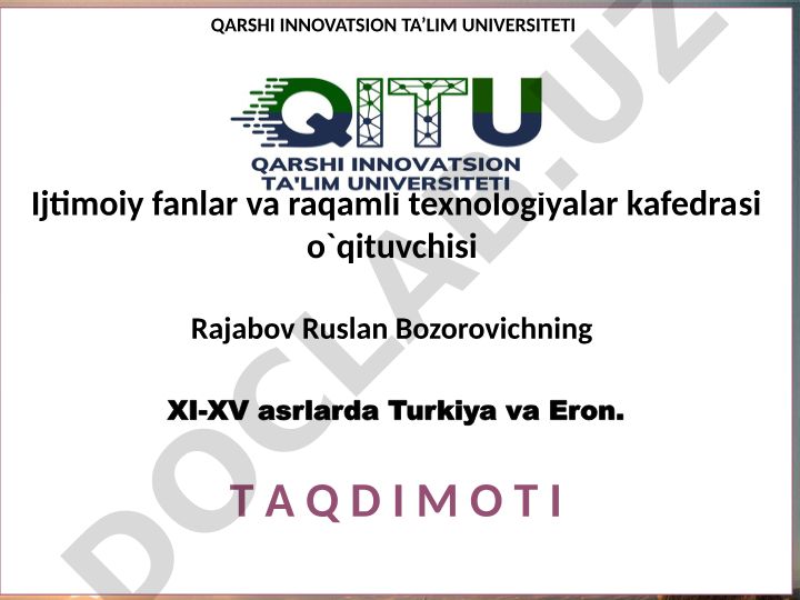 XI-XV asrlarda Turkiya va Eron tarixi