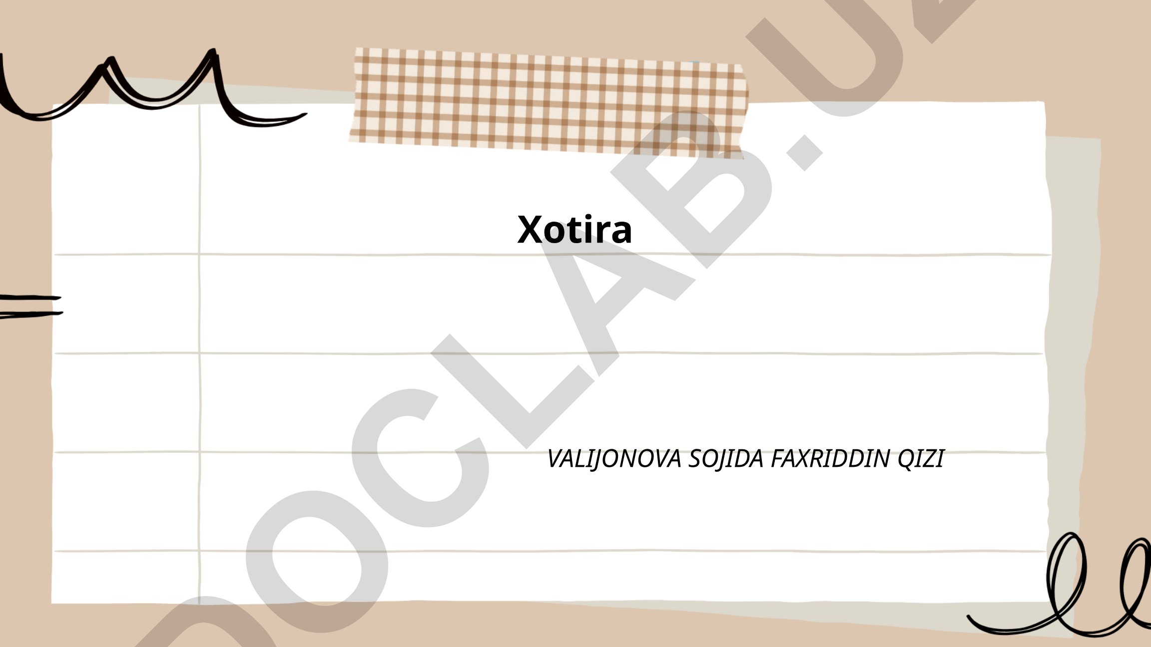 Xotira va uning turlari, jarayonlari