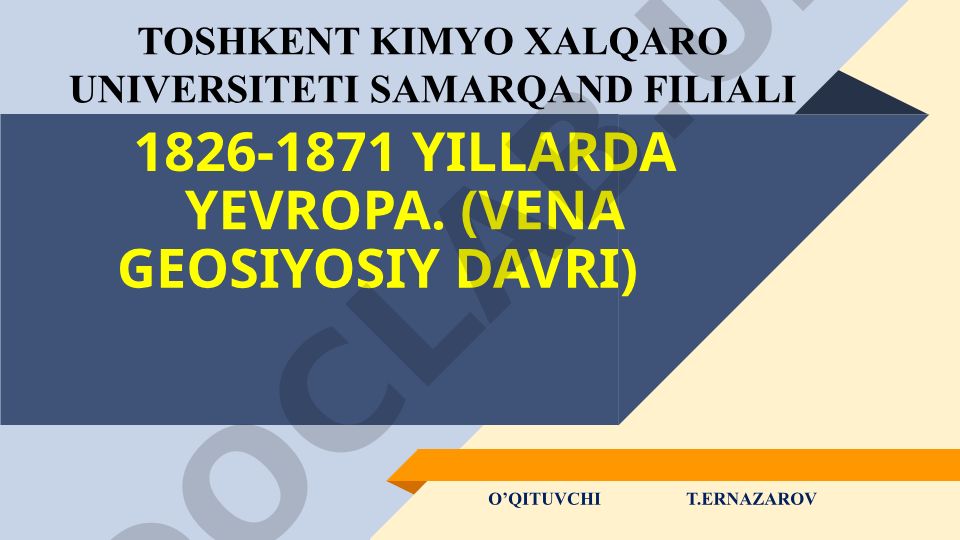 1826-1871 yillarda Yevropa (Vena geosiyosiy davri)