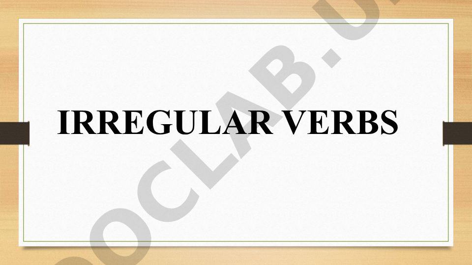 Irregular Verbs in English