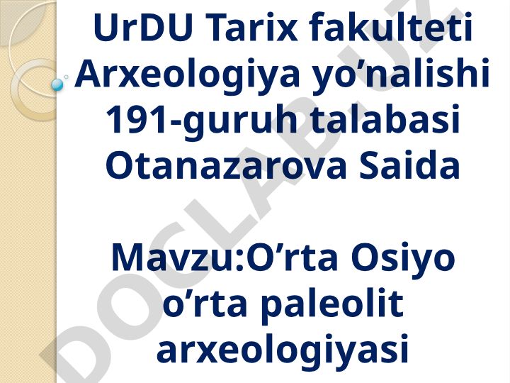O'rta Osiyo o'rta paleolit arxeologiyasi