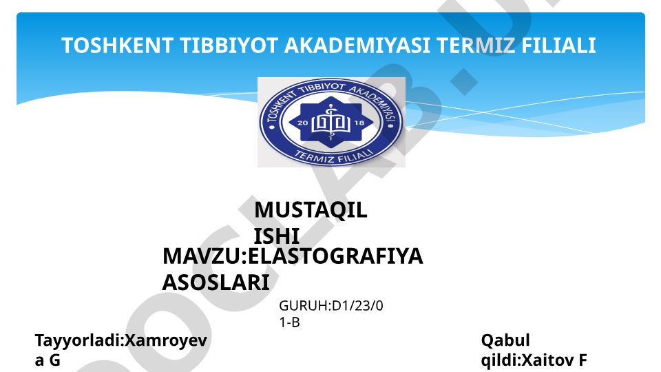 Elastografiya asoslari