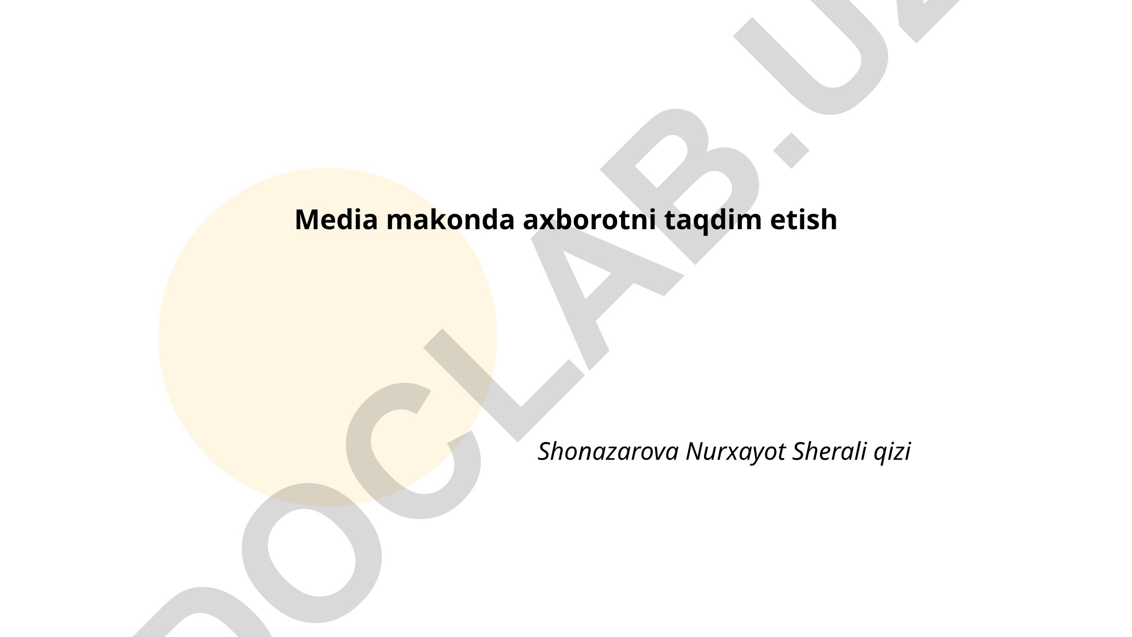 Media makonda axborotni taqdim etish