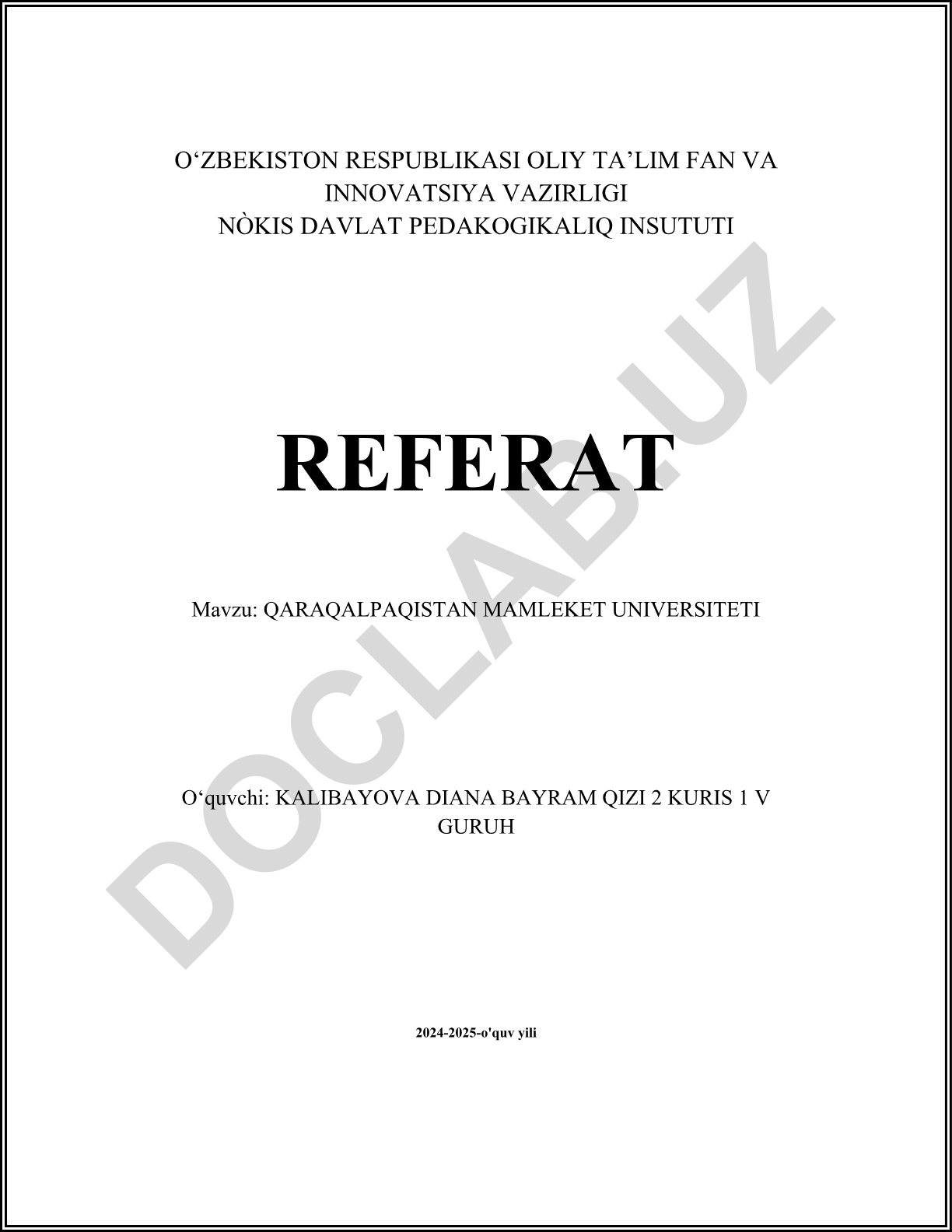 Qaraqalpaqistan Mamleket Universiteti