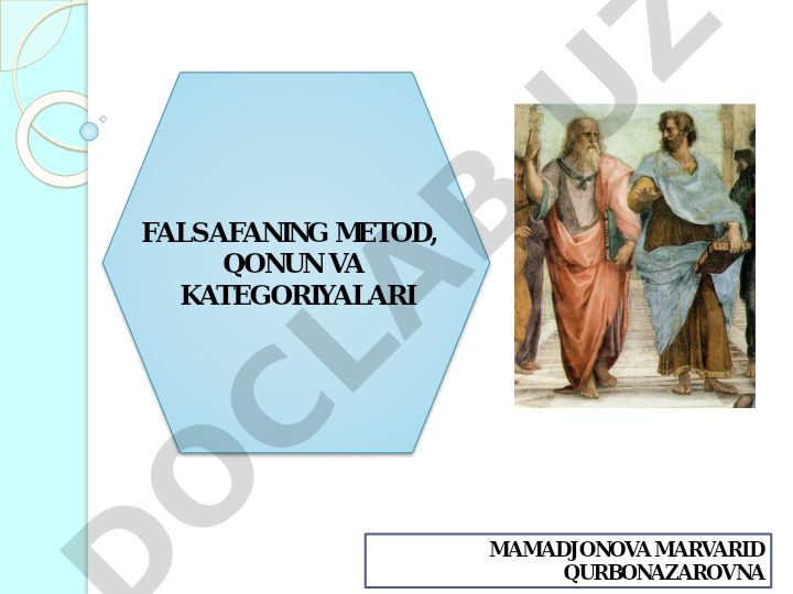 Falsafaning metod, qonun va kategoriyalari