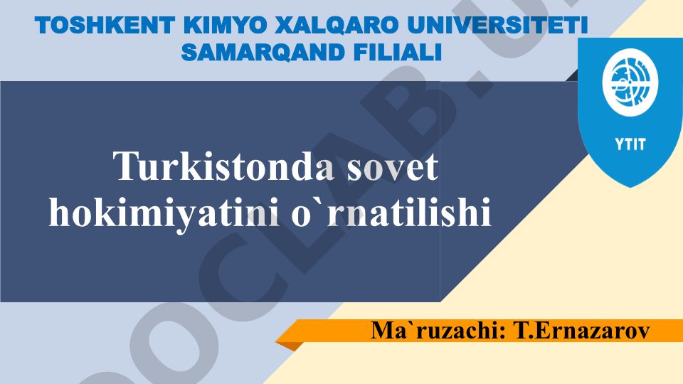 Turkistonda sovet hokimiyatini o'rnatilishi