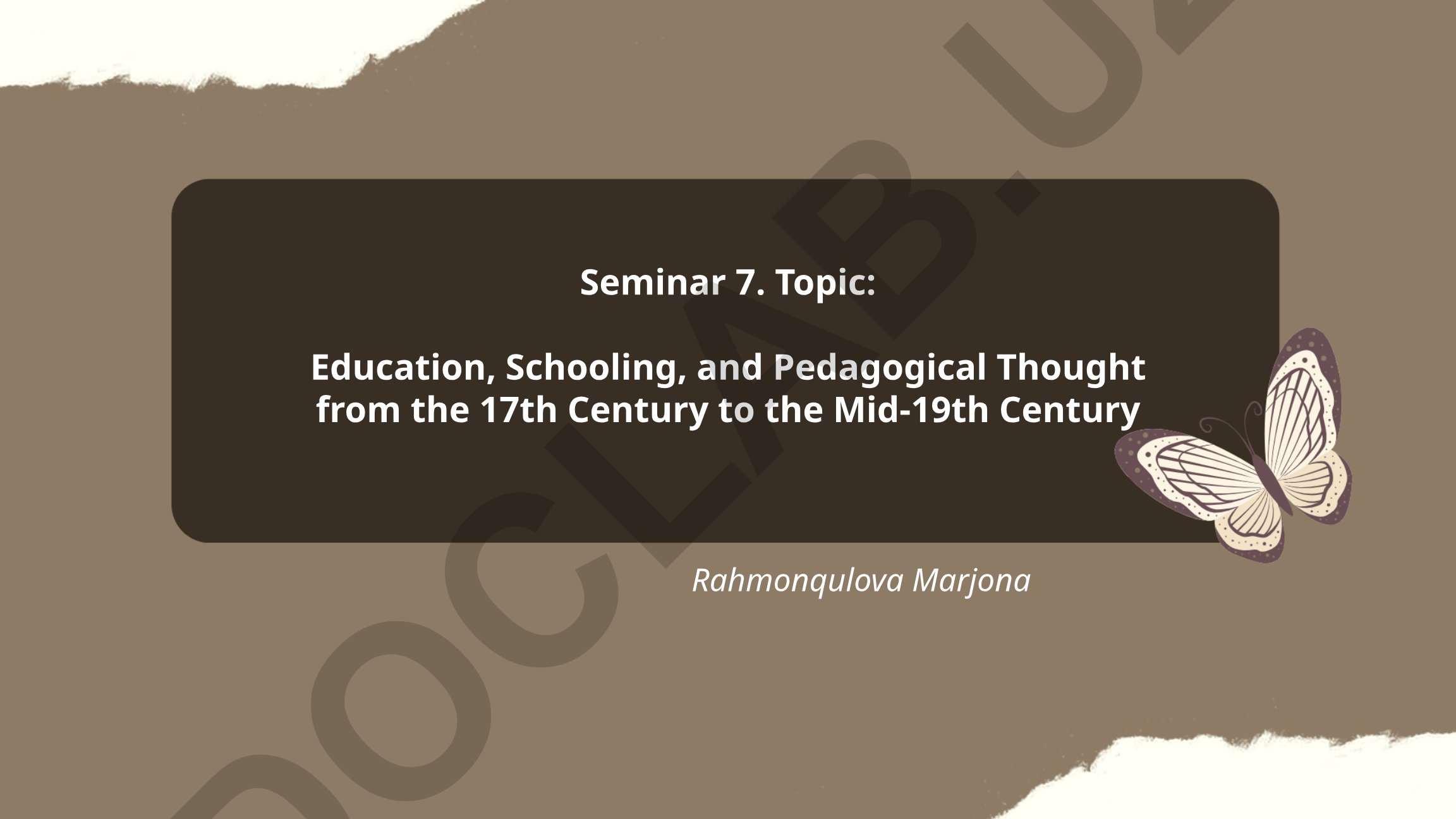 Education, Schooling, and Pedagogical Thought from the 17th Century to the Mid-19th Century