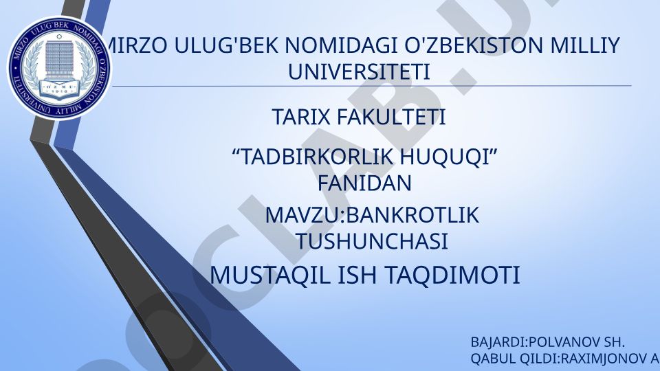 Bankrotlik tushunchasi