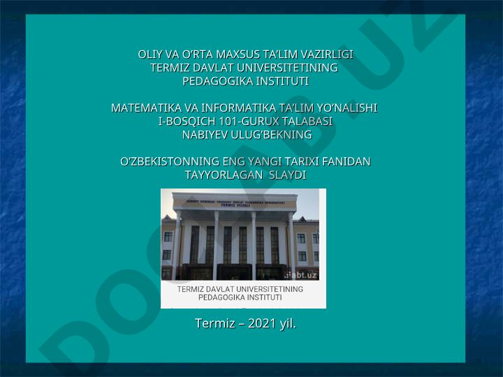 O'zbekistonda ko'ppartiyaviylik tizimining shakllanishi va uning ahamiyati