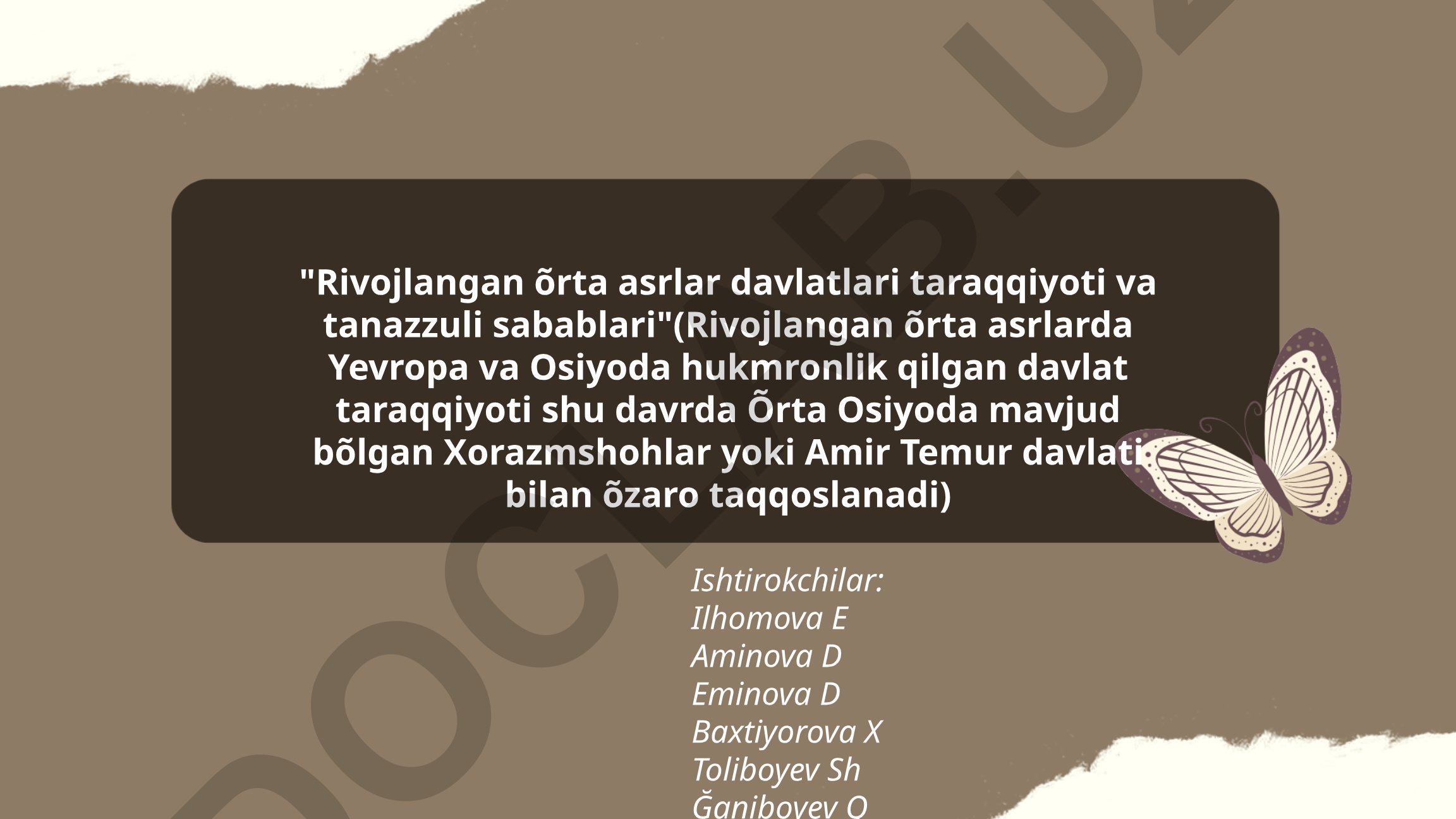 Rivojlangan oʻrta asrlar davlatlari taraqqiyoti va tanazzuli sabablari