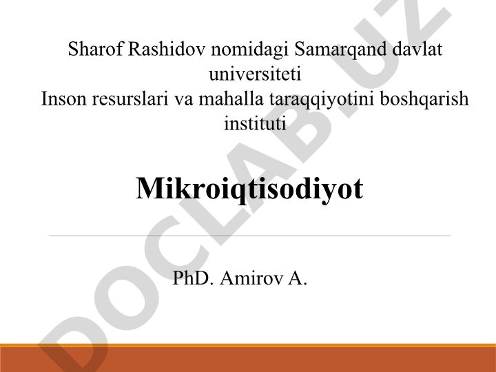 Talab va taklif tahlili asoslari