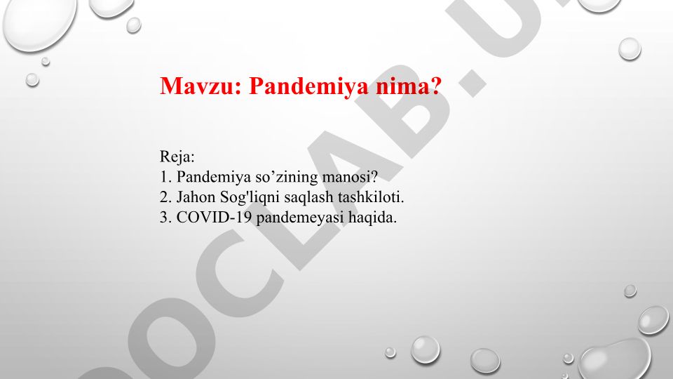 Pandemiya nima?