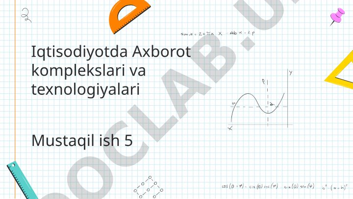 Axborotni saqlash, ishlov berish va himoyalashning zamonaviy texnologiyalari