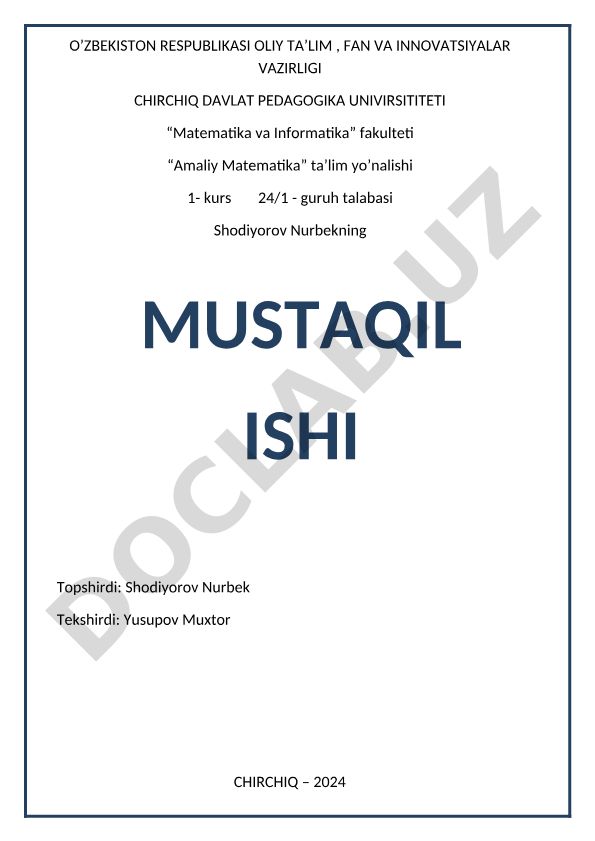To'plamlar va ular ustida amallar, to'plamlar algebrasi, kirirtish chiqarish qoidasi