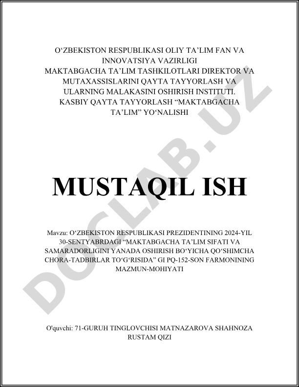 Oʻzbekiston Respublikasi Prezidentining 2024-yil 30-sentyabrdagi PQ-152-son farmonining mazmun-mohiyati