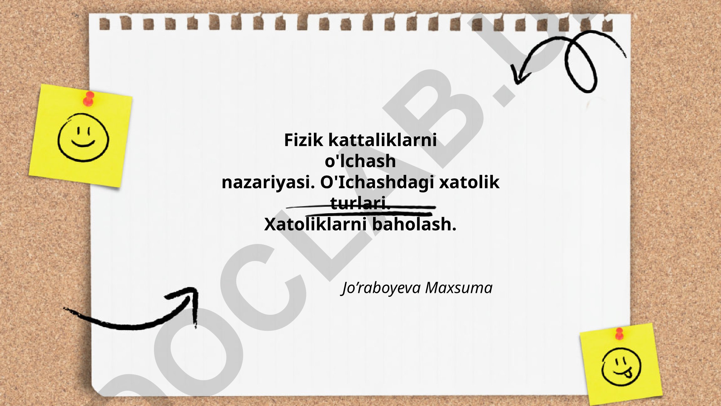 Fizik kattaliklarni o'lchash nazariyasi va xatoliklar