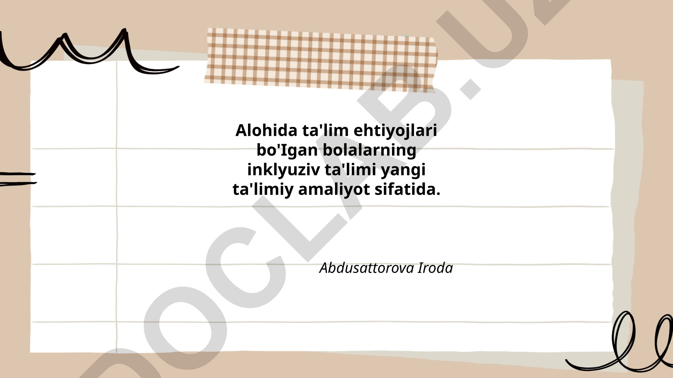 Alohida ta'lim ehtiyojlari bo'lgan bolalarning inklyuziv ta'limi