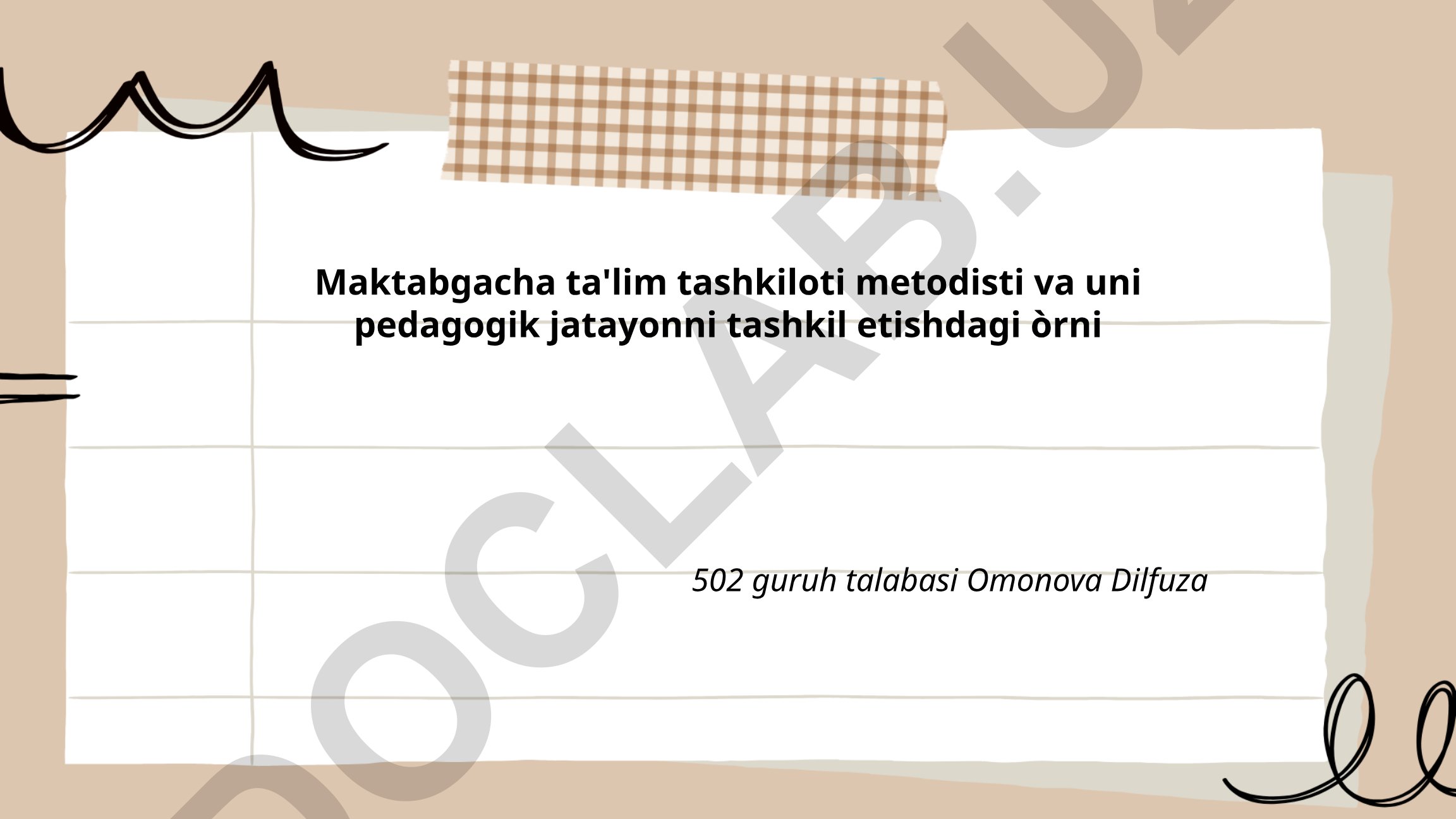Maktabgacha ta'lim tashkiloti metodisti va pedagogik jarayondagi roli