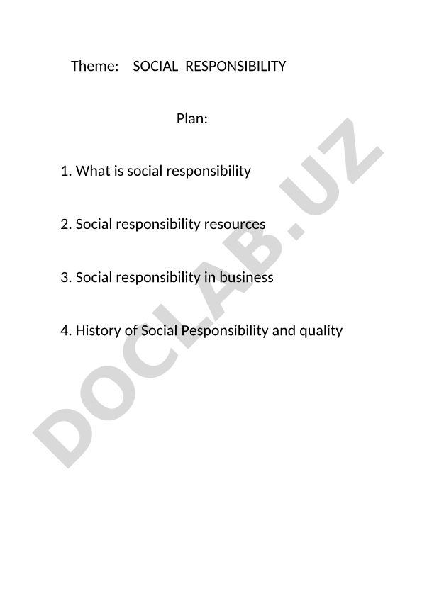 Social Responsibility