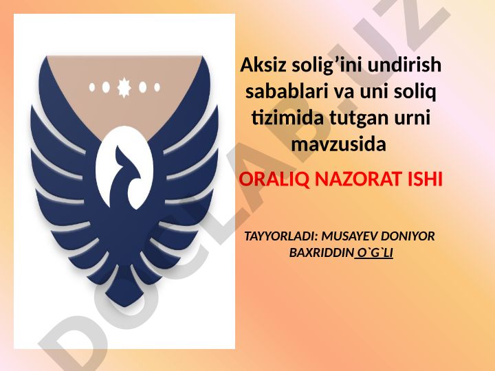 Aksiz solig’ini undirish sabablari va uni soliq tizimida tutgan urni