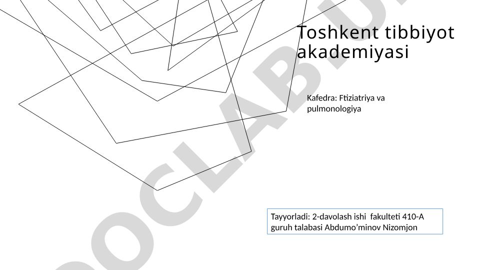 Yo'tal: algoritmik yondashuv asosida differensial diagnostika