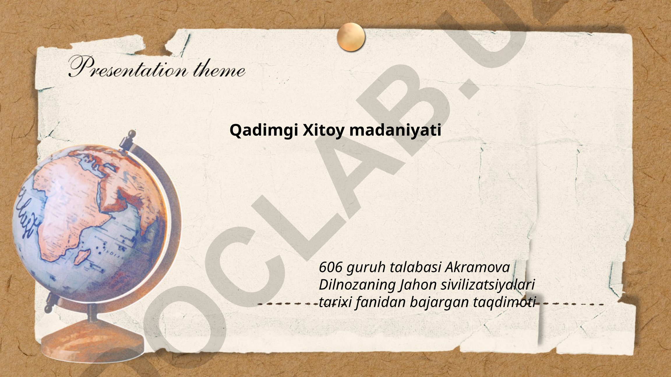 Qadimgi Xitoy madaniyati