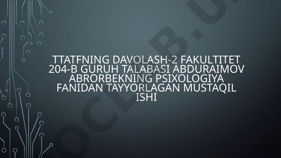 Psixologik diognostika va uning imkoniyatlari