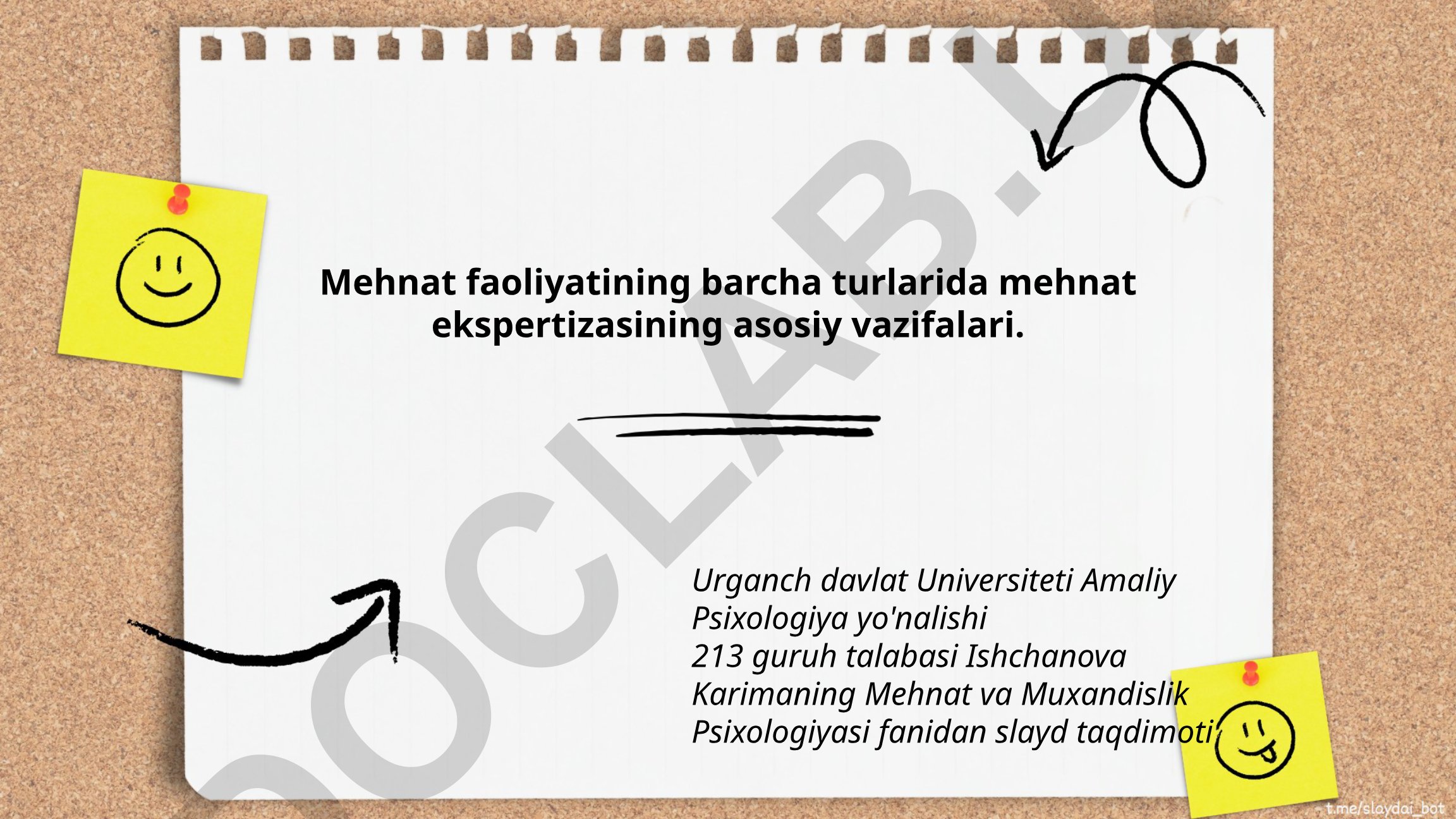 Mehnat faoliyatining barcha turlarida mehnat ekspertizasining asosiy vazifalari