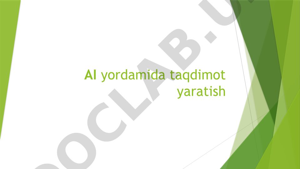 AI yordamida taqdimot yaratish