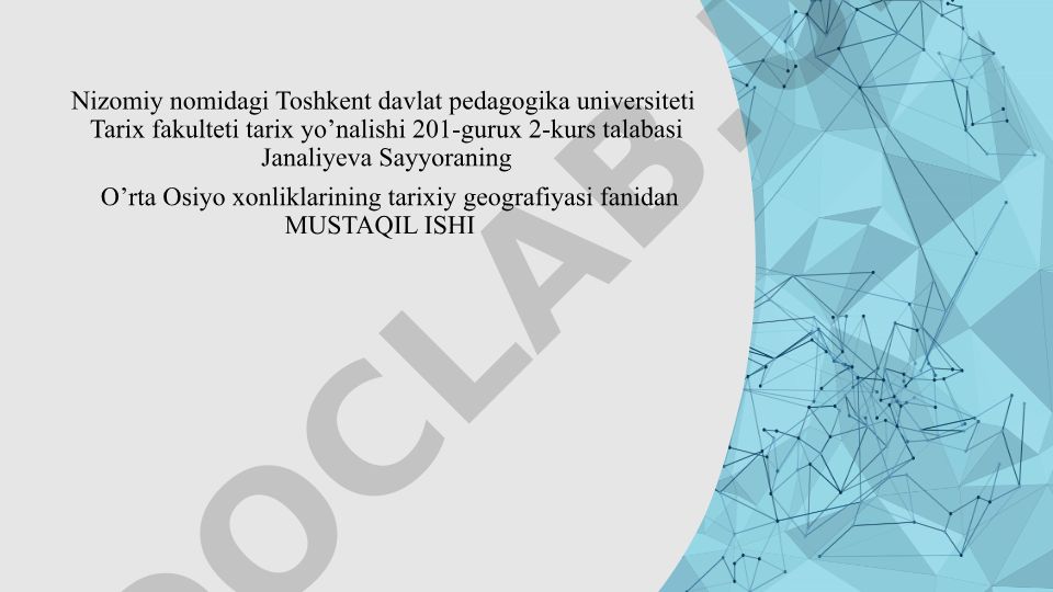 Xiva xonligi tarixiy geografiyasi