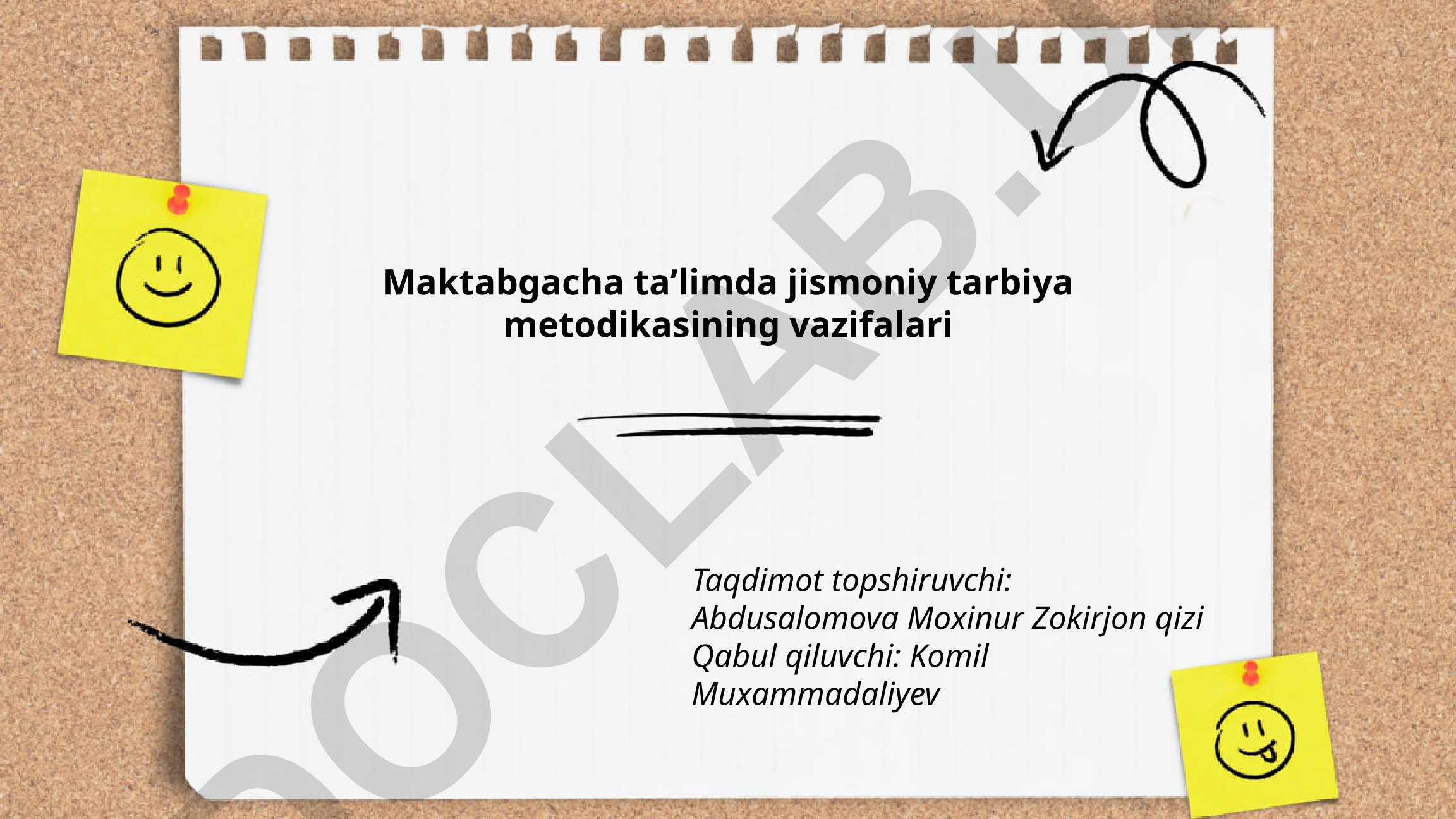Maktabgacha taʼlimda jismoniy tarbiya metodikasining vazifalari