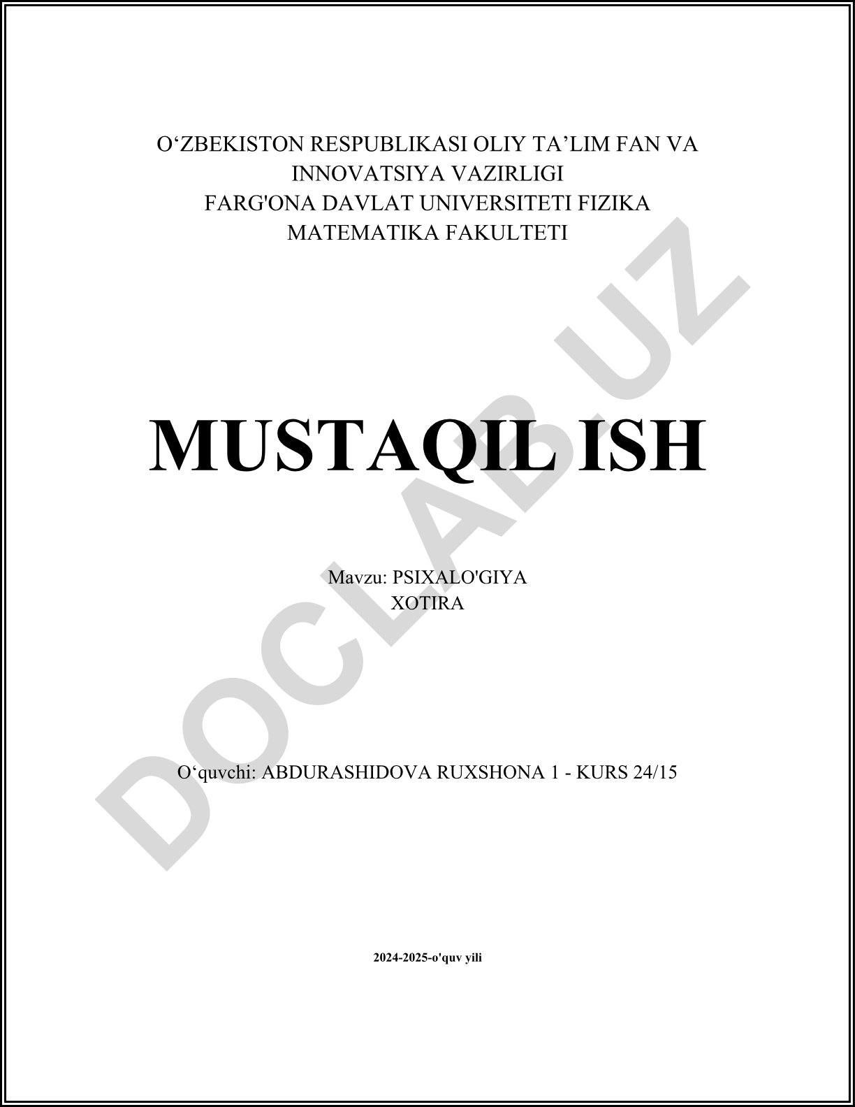 Psixologiya xotira