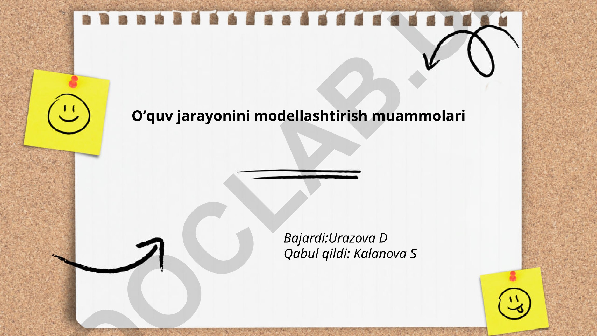 O'quv jarayonini modellashtirish muammolari