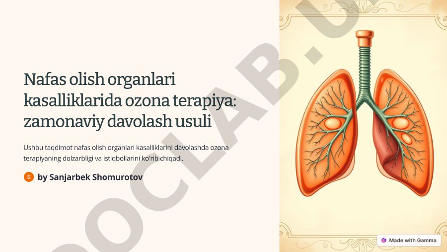 Nafas olish organlari kasalliklarida ozona terapiya: zamonaviy davolash usuli