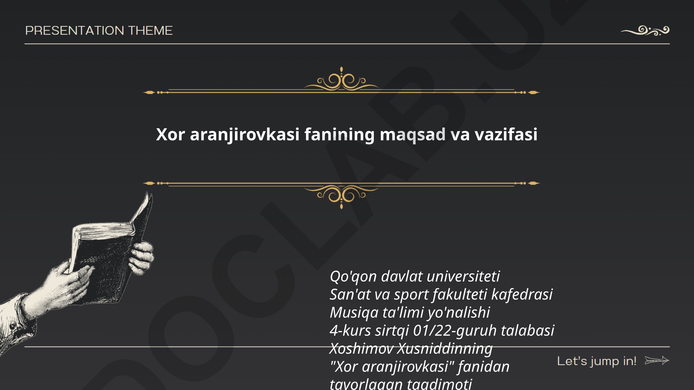 Xor aranjirovkasi fanining maqsad va vazifalari